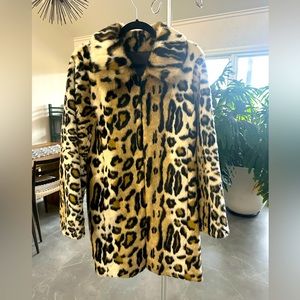 Size medium leopard print faux fur coat